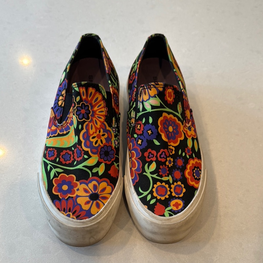 SeaVees Black and Orange Slip-On Sneakers